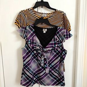 Worthington Short Sleeve Tops Bundle - Size Petite Large